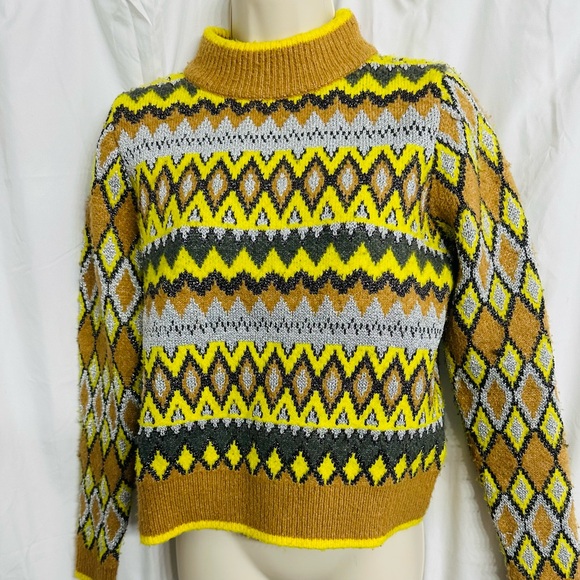 ZARA Knit Women Multicolor with Silver Glittered and Blended Fabrics Size Small - Picture 1 of 7